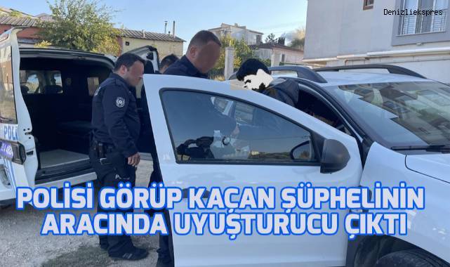 Polisi görüp kaçan şüphelinin aracında uyuşturucu çıktı