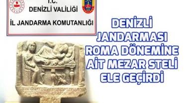 Roma Dönemine ait bir mezar steli ele geçirildi