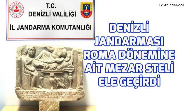 Roma Dönemine ait bir mezar steli ele geçirildi