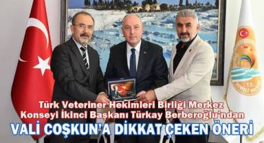 Veteriner hekimler Vali Coşkun’u ziyaret etti, Türkay Berberoğlu dikkat çeken öneride bulundu