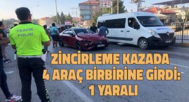 Zincirleme kazada 4 araç birbirine girdi: 1 yaralı