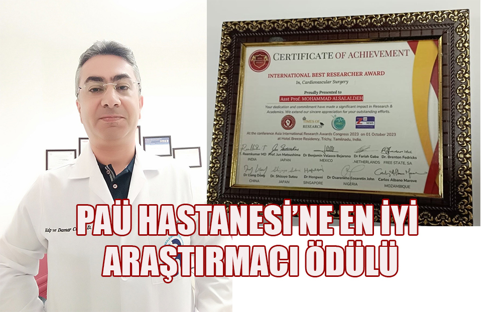 Asya’nın en iyi araştırmacı ödülü PAÜ Hastanesi’ne verildi