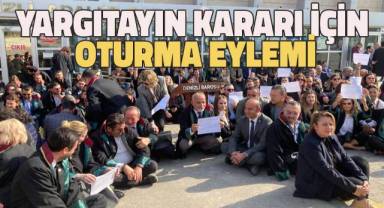 Denizli Barosu'nda Yargıtay Kararına oturma eylemi