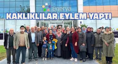 Doğalgaza kavuşamayan mahalleli Enerya önünde eylem yaptı