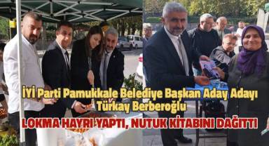 İYİ Partili Türkay Berbeoğlu, Atatürk için lokma hayrı yaptı, Nutuk kitabını dağıttı