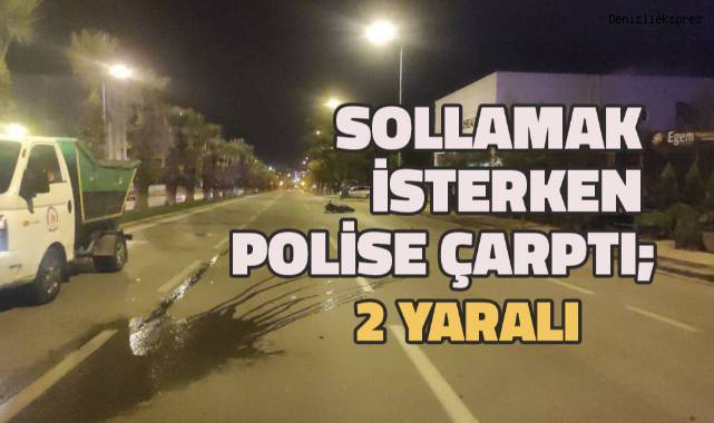 Sollamak istediği motosikletli polise çarptı: 2 yaralı