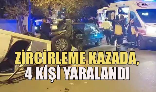 Kontrolden çıkan 3 araç çarpıştı: 4 yaralı