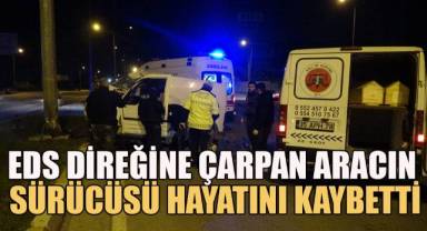 Kontrolden çıkan ticari araç EDS direğine çarpan aracın sürücüsü hayatını kaybetti