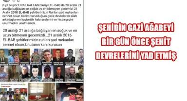 Şehidin gazi ağabeyi bir gün önce şehit devrelerini yad etmiş