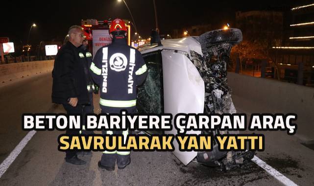 50 metre savrularak yan yatan otomobilden burnu bile kanamadan çıktı