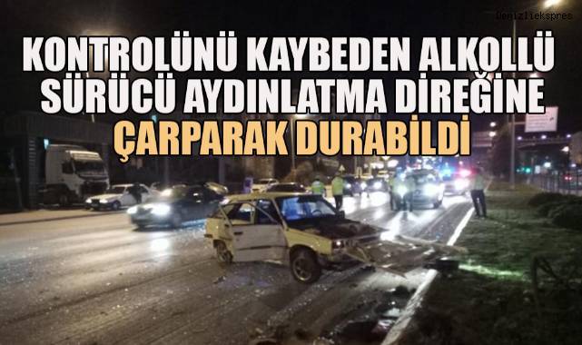 Alkollü sürücü aracı hurdaya çevirdi
