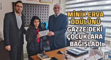 Minik Erva ödülünü Gazze’deki çocuklara bağışladı