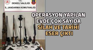 Operasyon yapılan evden çok sayıda silah ve tarihi eser çıktı