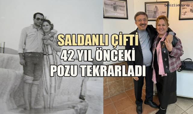 Saldanlı çifti 42 yıl önce çektirdikleri fotoğraf sergide karşılarına çıkınca duygusal anlar yaşadı