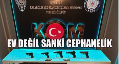 Şüphelinin evinden cephanelik çıktı