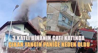 3 katlı binanın çatı katında çıkan yangın paniğe neden oldu