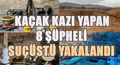 Acıpayam ve Serinhisar’da kaçak kazı yapan 8 şüpheli suçüstü yakalandı