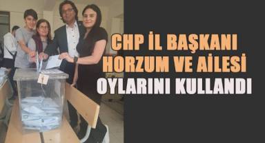 CHP Denizli İl Başkanı Ali Osman Horzum ve ailesi oylarını kullandı