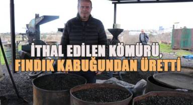 İthal edilen kömürü, onlarca denemenin ardından fındık kabuğundan üretti