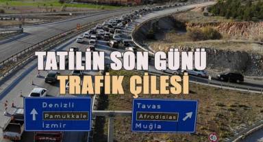 Tatilinin son günü trafik kilitlendi