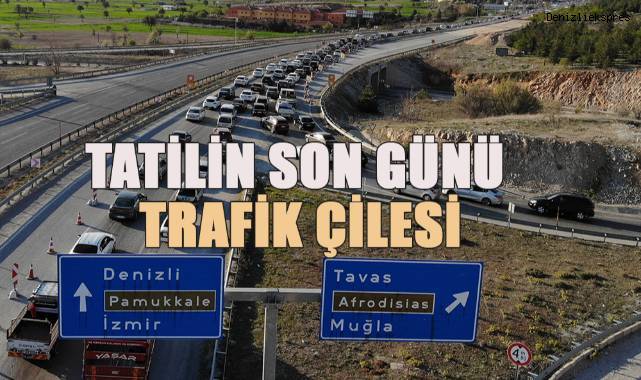 Tatilinin son günü trafik kilitlendi