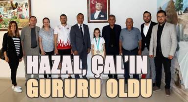 9 yaşındaki Hazal Erbay, Çal'ın gururu oldu