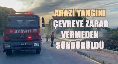 Arazi Yangını Çevreye Zarar Vermeden Söndürüldü