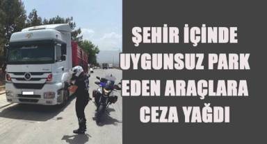 Denizli’de şehir içinde uygunsuz park eden araçlara ceza yağdı