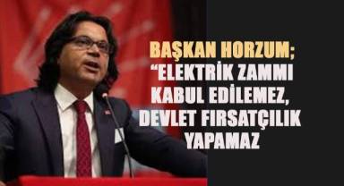 Başkan Horzum; Elektrik Zammı Kabul Edilemez