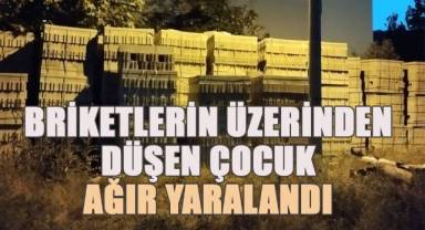 Briketlerin üzerinden düşen çocuk ağır yaralandı