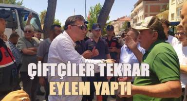 Çivril'de çiftçiler ikinci kez eylem yaptı