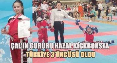 Çal'ın gururu Hazal, Türkiye 3.'sü oldu