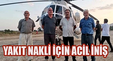 Denizli'de yangın söndürme çalışmalarında yakıtı bitince acil iniş yaptı