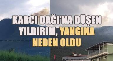Düşen yıldırım, Karcı Dağı'nda orman yangına neden oldu
