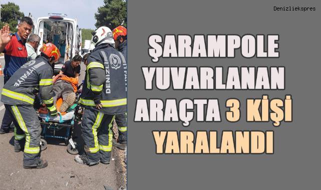 Kontrolden çıkan araç şarampole yuvarlandı: 3 Yaralı
