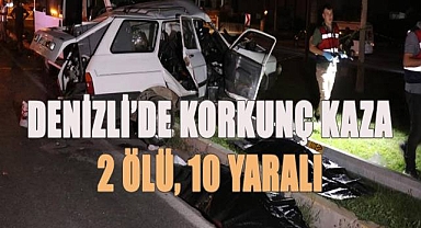 Denizli'de işçi minibüsü ile otomobil çarpıştı: 2 ölü, 10 yaralı