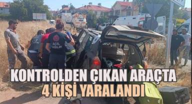 Kontrolden çıkan araçta 4 kişi yaralandı