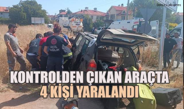 Kontrolden çıkan araçta 4 kişi yaralandı