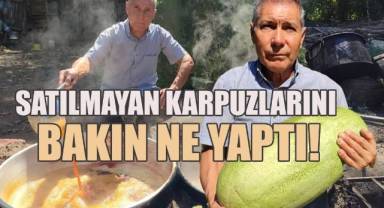 Beyağaçlı Çiftçi, satılmayan karpuzlarını bakın ne yaptı!