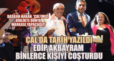 Çal Bağ Bozumu Festivali Coşkuyla devam ediyor. Edip Akbayram Binlerce Kişiyi Mest Etti
