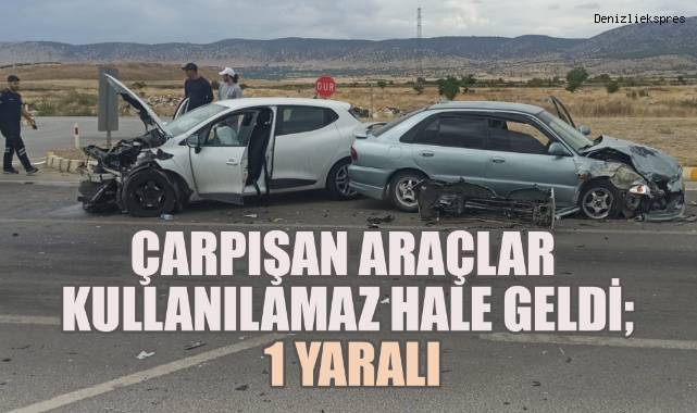 Çarpışan Araçlar Kullanılamaz Hale Geldi, 1 Yaralı