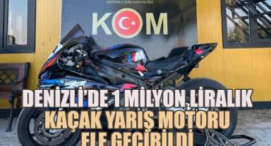 Denizli’de 1 Milyon Liralık Kaçak Yarış Motoru Ele Geçirildi