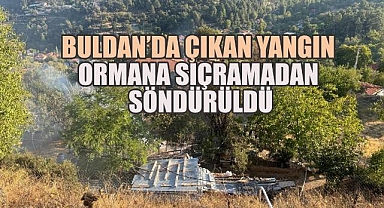 Denizli'de çıkan yangın ormana sıçramadan söndürüldü