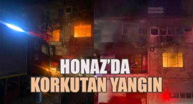 Honaz'da korkutan yangın