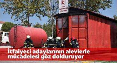 İtfaiyeci adaylarının alevlerle mücadelesi göz dolduruyor