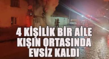 Çivril’de Yangın Faciası: 4 Kişik Bir Aile Kış Ortasında Evsiz Kaldı