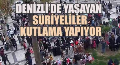 Denizli'de Yaşayan Suriyeliler Kutlama yapıyor