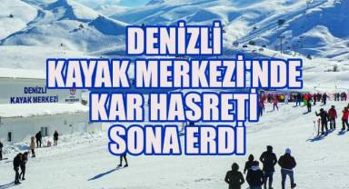Denizli Kayak Merkezi'nde Kar Hasreti Sona Erdi