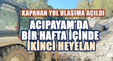 Acıpayam, Karaçam’da Heyelan: Kapanan Yol 2 Saatte Açıldı