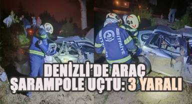 Denizli'de Araç Şarampole Uçtu: 3 Yaralı